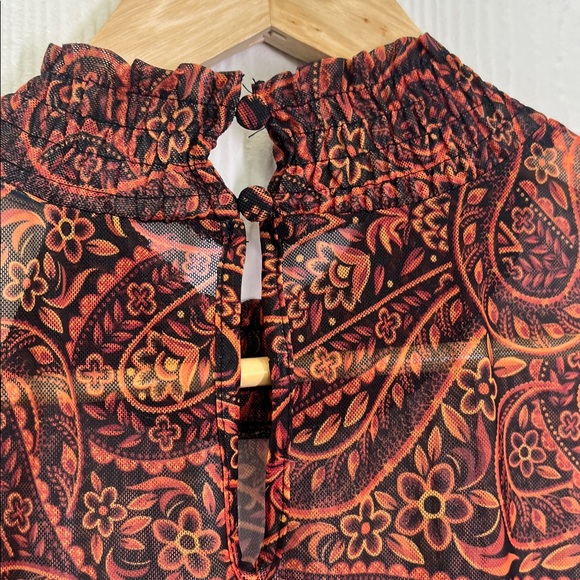 Farm Rio - Anthropologie Printed Paisley Mock Neck Long Sleeve Midi Dress SZ XL - Picture 12 of 12